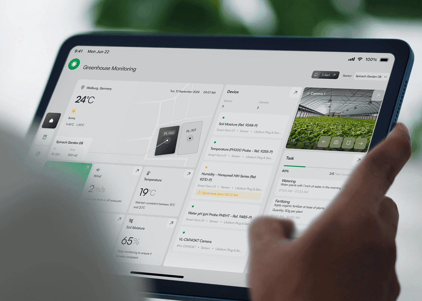 Multi-channel retail operations dashboard showing inventory sync across website, marketplace, and physical store